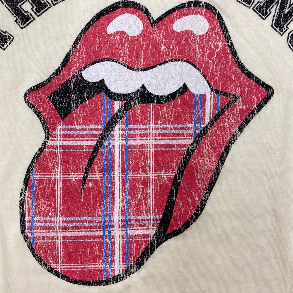 The Rolling Stones Women's Long Sleeve Graphic T-Shirt 72 Plaid Tongue Logo Tee - Picture 9 of 12